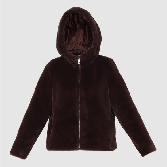 Vero Moda brown faux fur hooded jacket - Picture 3 of 9